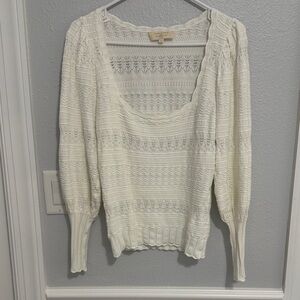 Sézane Cream Crew Neck Sweater
